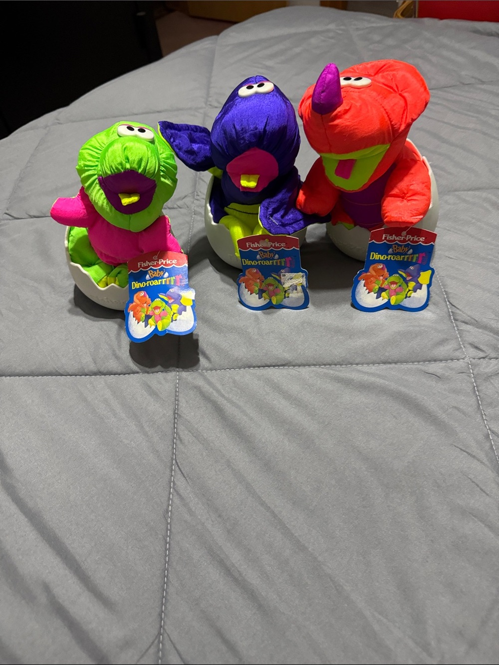 Fisher-Price Trio Baby Dino Plush Set - Green, Purple, Red
